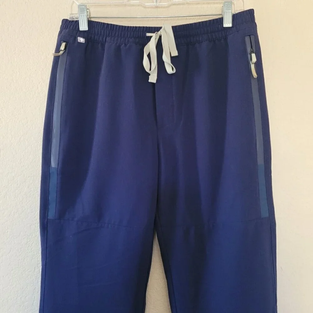 Figs Men Elastic Waist Natib Classic Pants Scrubs Size Medium Medical Nurse Blue